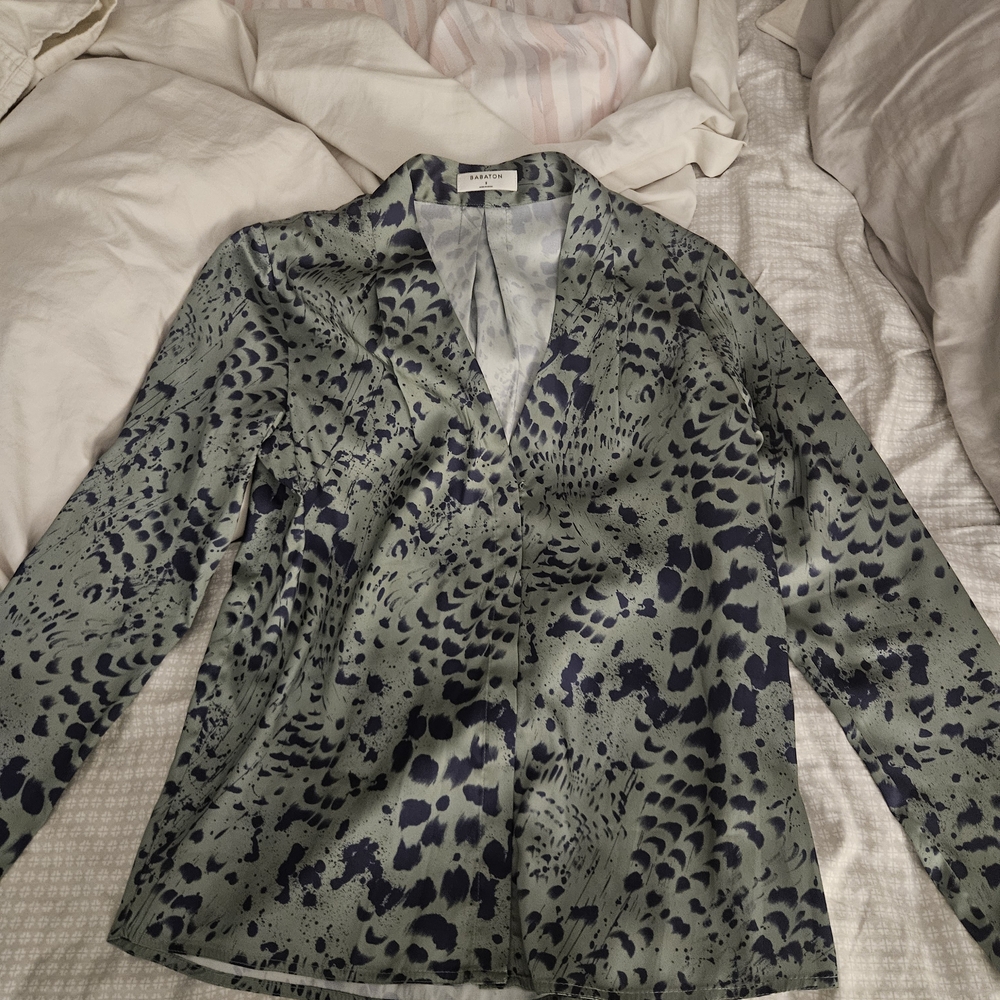 Babaton Green and Black Patterned Blazer